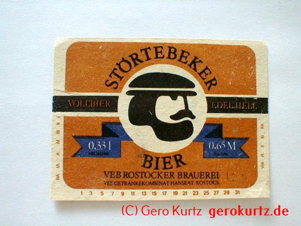 DDR Bieretiketten und Brauseetiketten - Störtebecker Bier, Vollbier, Edelhell, VEB Rostocker Brauerei, VEB Getränkekombinat Hanseat Rostock, 0,33 l, HSL 1823100, TGL 7754